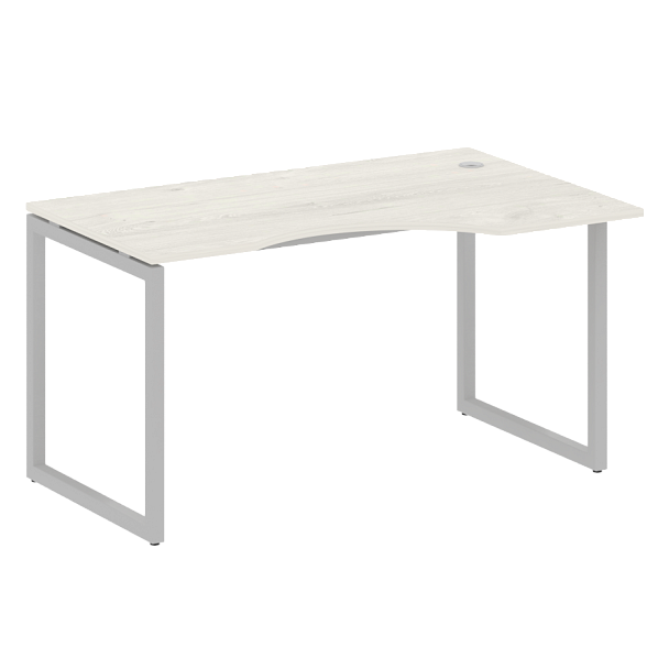 Metal System Quattro Стол криволинейный правый на О-образном м/к 40БО.СА-2 (R) Дуб наварра/Серый металл 1400*900*750 - Вид 1