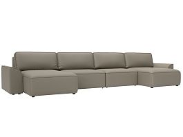 Диван п-образный Лига-048 НПБ лонг Экокожа бежевый - Фото предпросмотра