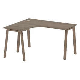 Metal System Стол криволинейный левый на А-образном м/к БА.СА-3 (L) Вяз/Мокко металл 1400*1200*750 - Фото предпросмотра