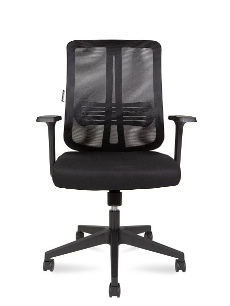 Кресло офисное Tema LB / черный пластик / черная сетка / черная ткань - Вид 2