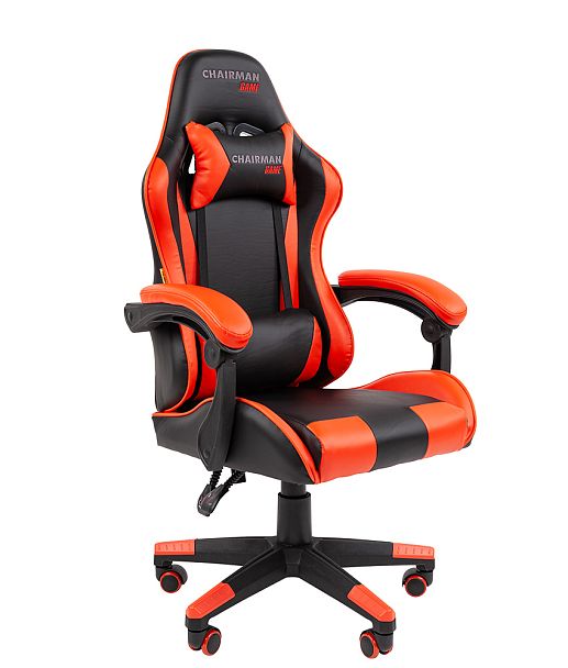 Кресло CHAIRMAN CH29, экокожа, черный/красный - Вид 1