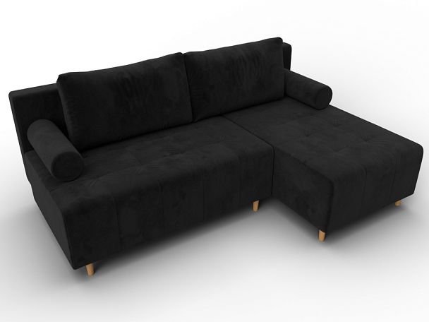 Диван угловой Лига-102 угол универсальный Велюр черный - Вид 6