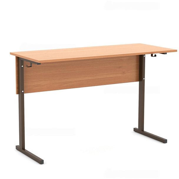 Стол ученический 110В, нерегулируемый, 2-местный на прямоугольной трубе (м/к Коричневый, Серый, Черный), гр.4 - Вид 1