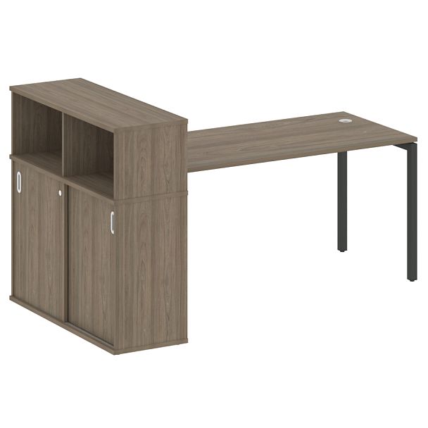 Metal System Quattro Стол письменный с шкафом-купе на П-образном м/к 40БП.РС-СШК-3.4 Т Вяз/Антрацит металл 2010*1120*1098 - Вид 1