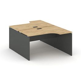 Стайл Проджект Рабочая станция эргоном. SN-D.DRPA-011 Тиквуд Светлый/Антрацит NEW/Черная Заглушка 13 - Фото предпросмотра