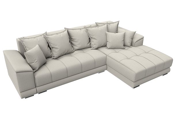Диван угловой НордСтар правый угол Рогожка бежевый - Вид 5