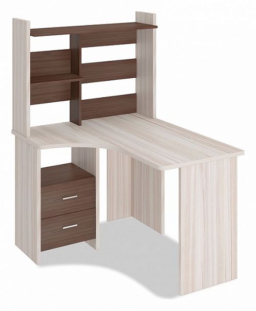 Стол компьютерный Домино Лайт СКЛ-Угл120+НКЛ-100 Карамель/Шамони левый - Вид 1