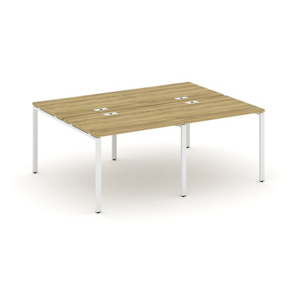 Concept Рабочая станция на 4 места CN.DRS-005 Дуб Винченцо/Металл Белый 1960*1480*750 - Вид 1