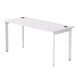 Стол прямой Everprof EVO на металлокаркасе 1580х670х755 мм опоры 45гр Белый/Белый - Фото предпросмотра