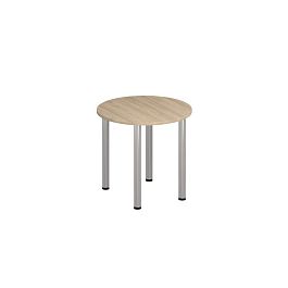 Стол для переговоров круглый на хромированных опорах Формула МХ ФР 185 вяз светлый - Фото предпросмотра