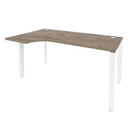 Onix Стол эргономичный левый на П-образном м/к O.MP-SA-1 (L) Тиквуд темный/Белый металл 1580*980*750 (720/460) - Фото предпросмотра