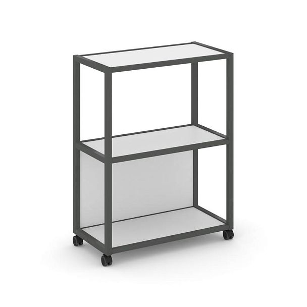 Shelf Mobile Стеллаж 3 уровня 1 секция VR.LT-STK-302.12 Белый Бриллиант/Металл Антрацит 1200*400*1046 - Вид 1
