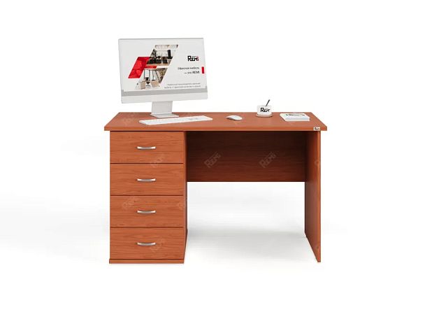 UNITY РС06-12 L Орех Итальянский Стол однотумбовый Левый 1200х600х750 - Вид 2