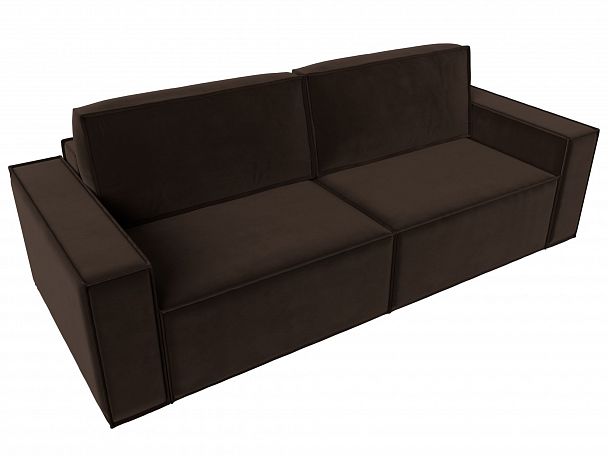 Диван прямой Куба (полностью микровельвет коричневый) - Вид 5