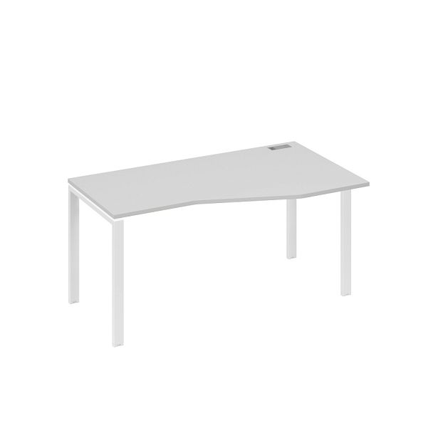 Стол эргономичный правый "Техно" на металлокаркасе UNO A4 А4 Б1 066 БП серый / металлокаркас белый - Вид 1