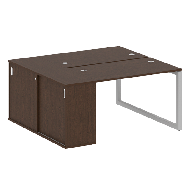 Metal System Quattro Р. ст. с шкафом-купе на О-образном м/к 50БО.РС-СШК-1.2 Т Венге/Серый металл 1610*1475*750 - Вид 1