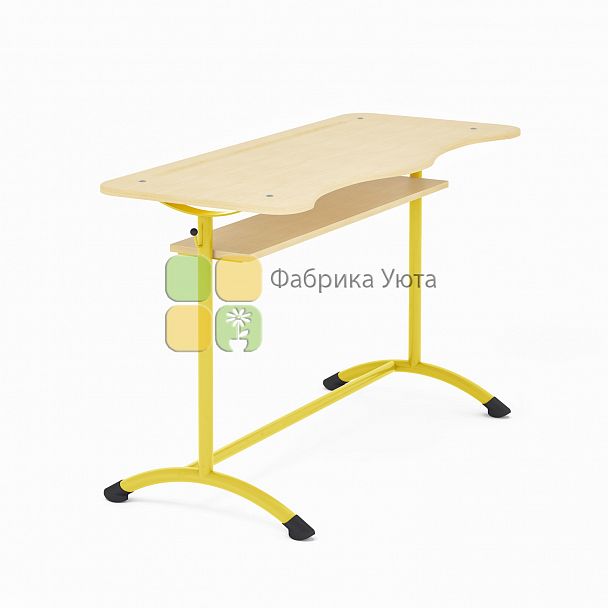 Парта двухместная ЭКСТРА (Р) с полкой рег. без наклона (3-5 гр) - Вид 2