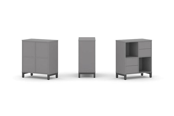 Стайл Проджект Набор стеллажа одностороннего, 2 яруса SN.NS-221 Серый Пепел/Металл Антрацит 754*400* - Вид 1