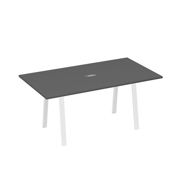 Стол 180 с металлокаркасом TRE для переговоров A4 А4 Б3 122 БП антрацит премиум / металлокаркас белый - Вид 1