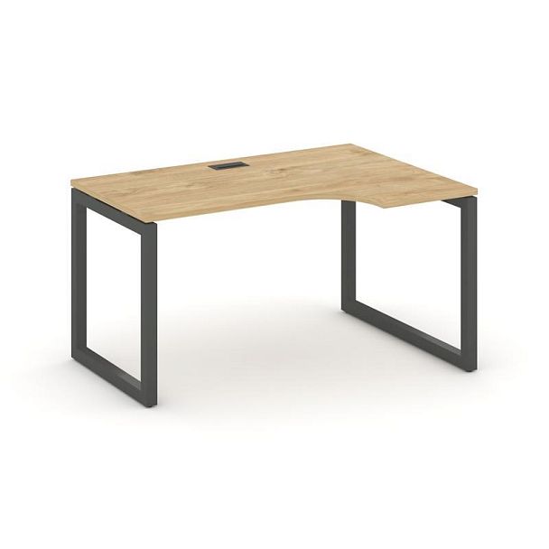 Стайл Проджект Стол рабочий эргоном. SN-5O.SPA-012(R) Тиквуд Светлый/Металл Антрацит 1580*700/980*75 - Вид 1