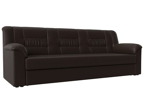 Прямой диван Карелия (полностью экокожа коричневая) - Вид 1