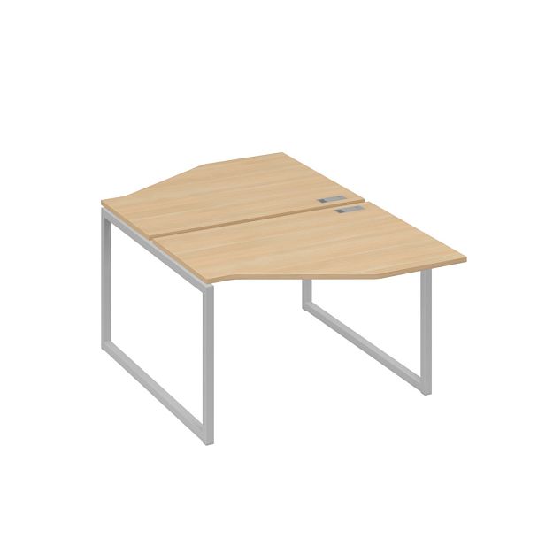 Станция каркас QUATTRO столы (2х120) эргономичные Техно A4 А4 Б4 186 БП натуральный дуб / металлокаркас серый - Вид 1