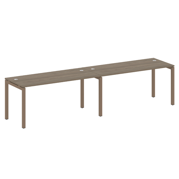 Metal System Quattro Р. ст. на 2 раб. места на П-образном м/к 50БП.СМ-2.4 Вяз/Мокко металл 3200*720*750 - Вид 1