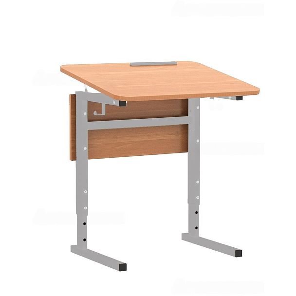 Стол ученический 115Рп, 1-местный, регулир. высота и наклон столешницы 0-10° на прямоугольной трубе (м/к Коричневый, Серый, Черный), гр.5-7 - Вид 2