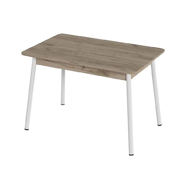 Стол Лион 1 ЛДСП (Подстолье косое белое) НЕ ВЫБИРАТЬ Дуб крафт серый - Вид 1
