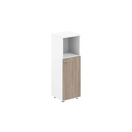 Шкаф средний с нишей 400х400х1200, 1 дв., з.ст HDF, правый / корпус: белый; фасад: дуб темный Сигма / Sigma - Фото предпросмотра