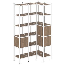 Loft Угловой внутренний стеллаж наборный VR.L-35 Дуб аризона/Белый металл 1278*862*2280 - Фото предпросмотра