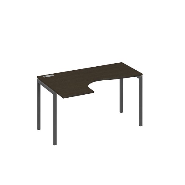 Стол эргономичный левый "Классика" на металлокаркасе DUE A4 А4 Б2 033 БП венге / металлокаркас антрацит - Вид 1