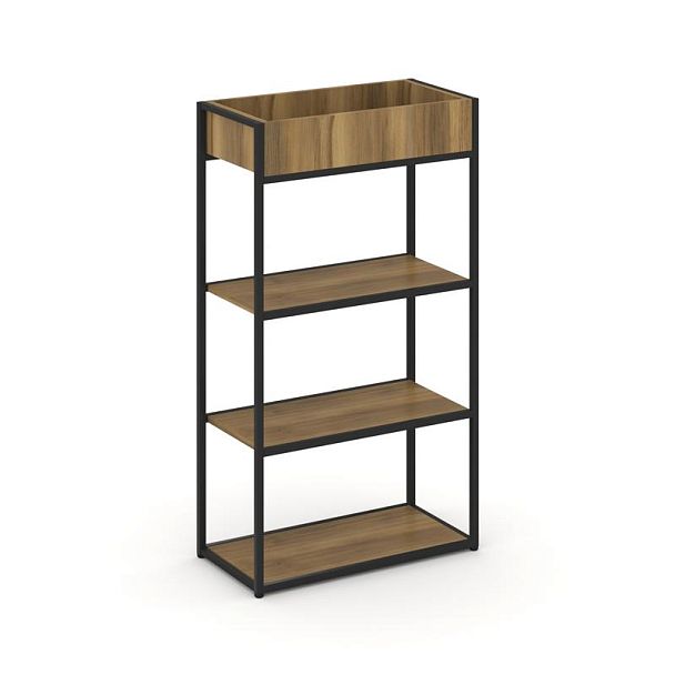 Rift Стеллаж металлический высокий приставной RF.STM-002 Сандал Янтарный/Металл Черный 696*350*1250 - Вид 1