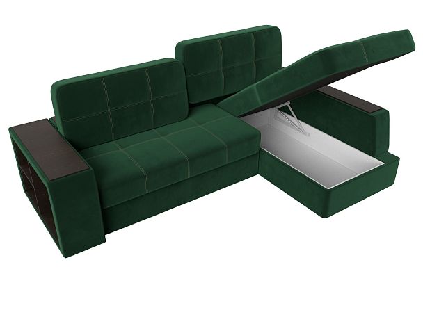 Угловой диван Брюссель правый (полностью велюр зеленый) - Вид 7