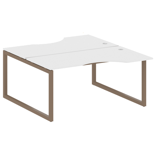 Metal System Quattro Р. ст. криволинейная на О-образном м/к 50БО.РАС-СА-2.1 Белый/Мокко металл 1600*1835*750 - Вид 1