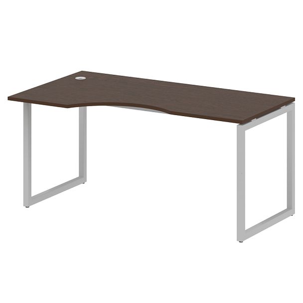 Metal System Quattro Стол криволинейный левый на О-образном м/к 40БО.СА-1 (L) Венге/Серый металл 1600*900*750 - Вид 1