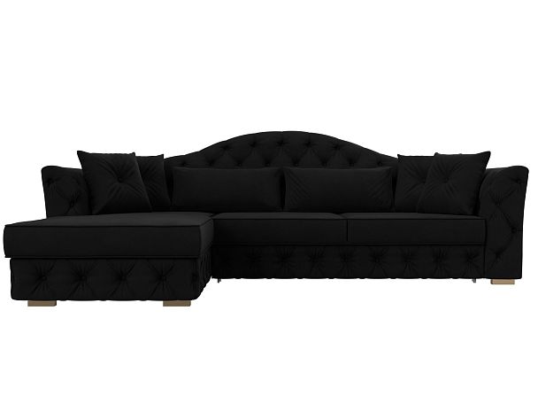 Диван угловой Артис левый угол Микровельвет черный - Вид 2