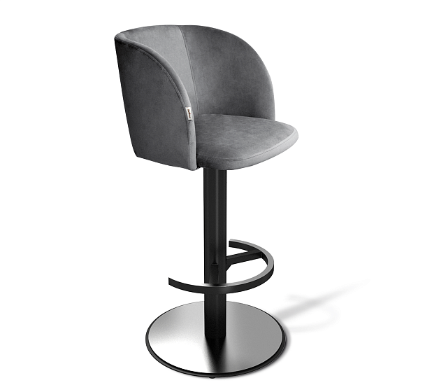 Стул барный Sheffilton SHT-ST33/S137 угольно-серый/стальной/черный муар - Вид 2