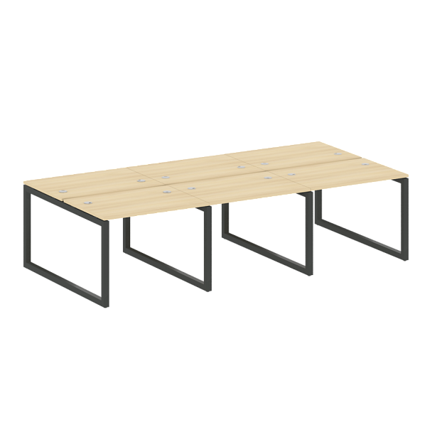 Metal System Quattro Р. ст. на 6 раб. места на О-образном м/к 50БО.СМ-6.1 Акация/Антрацит металл 3000*1475*750 - Вид 1