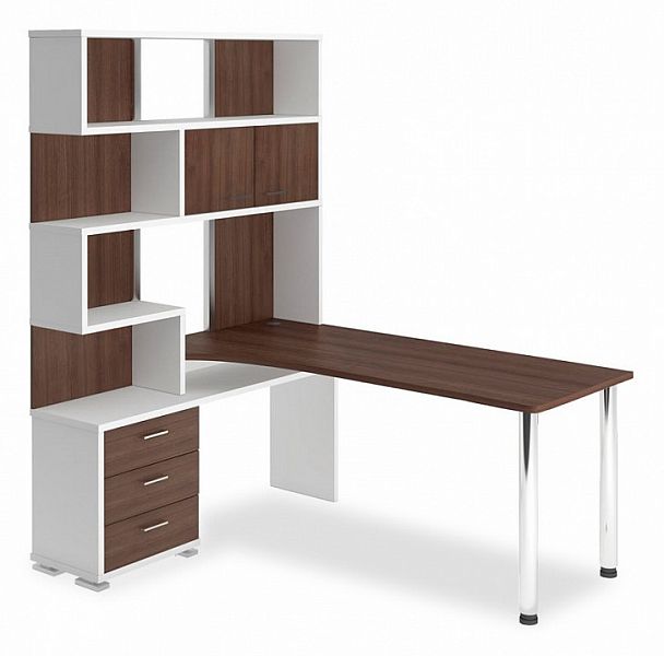 Стол компьютерный Домино СР-420/170 Белый/Шамони левый - Вид 1