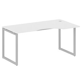 Metal System Quattro Стол криволинейный правый на О-образном м/к 40БО.СА-1 (R) Белый/Серый металл 1600*900*750 - Фото предпросмотра
