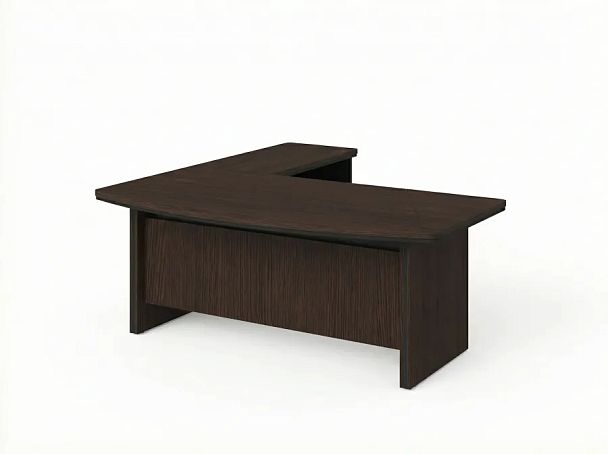 BRL RB070-180x200R Стол руководителя угловой R с тумбой 2 ящика 1800х2000х760 Венге/Черный - Вид 2