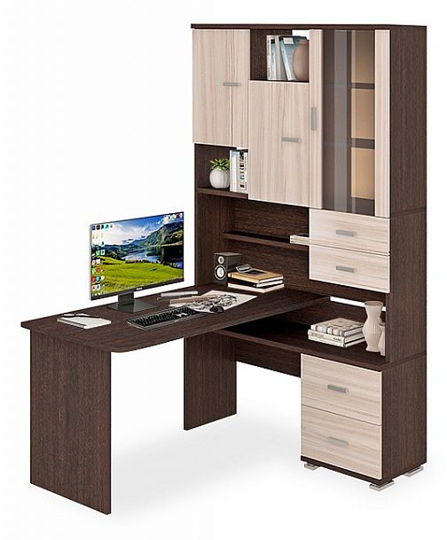 Стол компьютерный Домино СР-620/140 Венге/Карамель правый - Вид 1