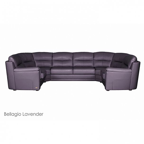 Угловой диван "Ливерпуль" 2 тумбы в коже - Вид 1