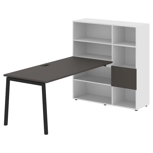 Стол-стеллаж ELRST 1217 Мокко/Черный/Белый 1790х1250х1355 EDIS - Вид 1