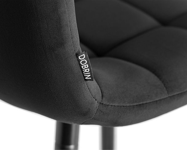 Стул полубарный DOBRIN OLIVIA (черные матовые ножки, черный велюр (108-77)) - Вид 7