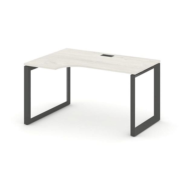 Style Project Next Стол рабочий эргономичный SN-59O.SPA-022(L) Дуб Наварра/Металл Антрацит/Черный Заглушка 1580*800/980*750 - Вид 1