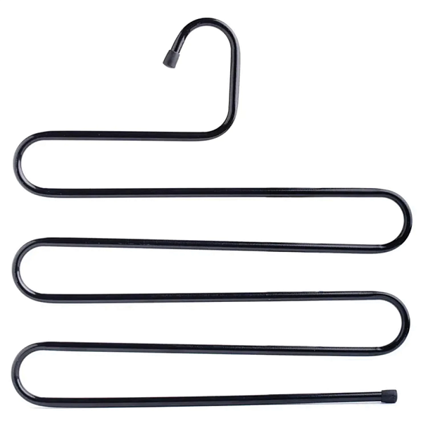 Вешалка для брюк и одежды "ЗМЕЙКА", 5 секций, размер 34х36 см, черная, BRABIX, 608463 - Вид 1