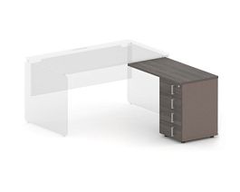 RAC025-40x49 ACCORD Основание тумбы, без топа, 4 ящика, правое 408х495х670 Дуб Термо/Серый камень - Фото предпросмотра