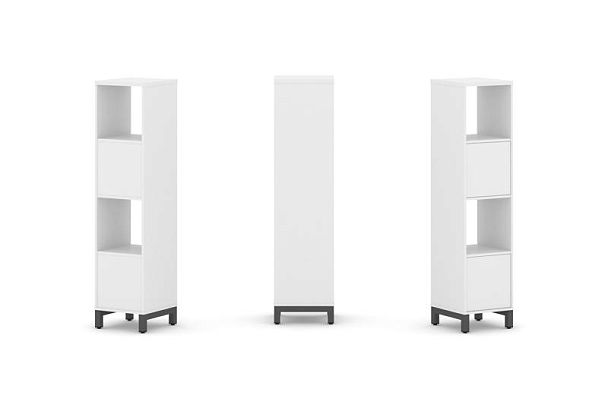 Стайл Проджект Набор стеллажа 1 сторон., 4 яр. SN.NS-411 Белый/Металл Антрацит 387*400*1615 - Вид 1